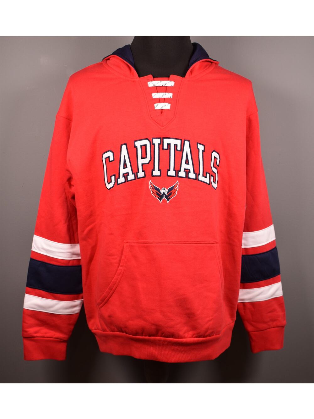 NHL Washington Capitals Hockey Red Hoodie with Laces Brand New wtih Tags Size LG